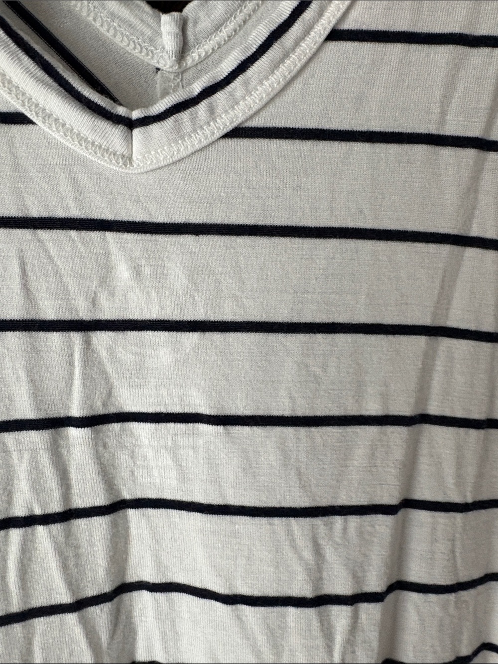 Women’s White & Black Striped V-Neck Tank Top - Picture 5 of 8